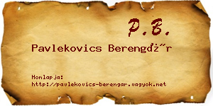 Pavlekovics Berengár névjegykártya